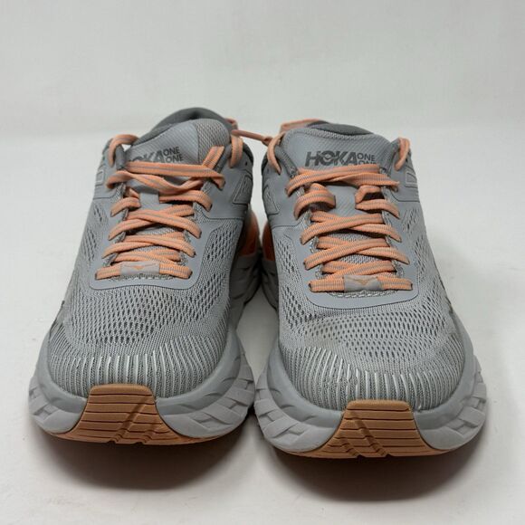 Hoka One One Bondi 7 Womens 7.5 Gray Orange Lightweight Running Shoes Sneakers - Picture 5 of 16